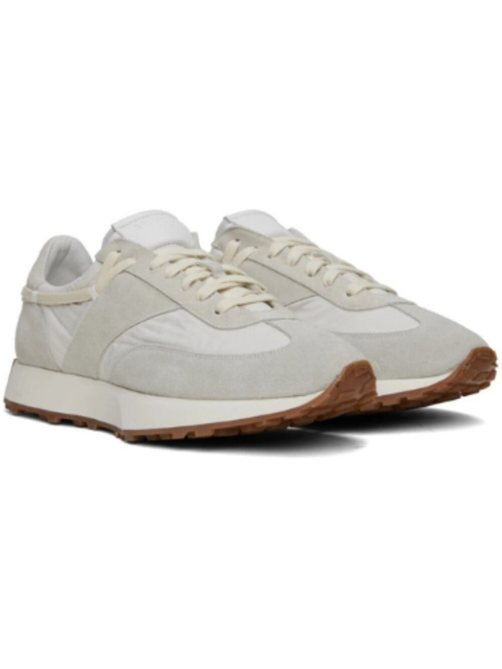 Rhude White Gray Runner Sneakers Men's Size 8 Suede Canvas Low Top Shoes
